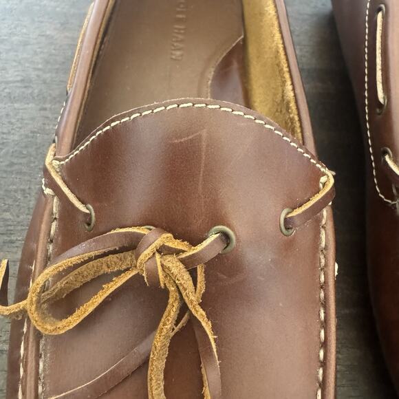 Cole Haan Gunnison 1 Eye Driver Moccasins Men's Shoe 10D Tie Leather Cushioned - Picture 11 of 16